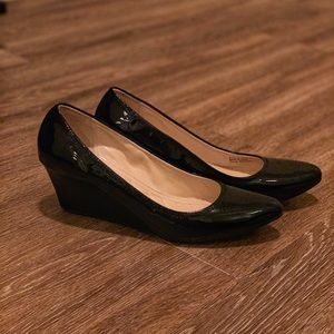 Cole Haan black leather wedges